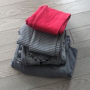 Bundle Of 4 Girls Jeans & Pants Houndstooth - Size 10-13 BNWOT